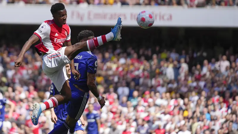 Foto: Aksi Cemerlang Eddie Nketiah Kontra Leeds United Jaga Peluang Arsenal ke Liga Champions, Bahkan Bisa Salip Chelsea di Posisi Ketiga