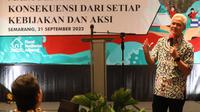 Gubernur Jateng Ganjar Pranowo, saat menjadi pembicara dalam Dialog Kebijakan: Masa Depan Pekalongan Konsekuensi dari Setiap Kebijakan dan Aksi di Semarang, Rabu 21 September 2022. (Ist)