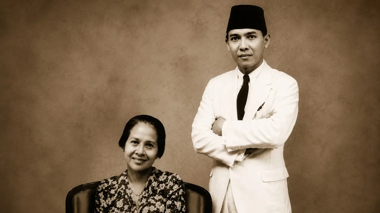 Foto Inggit Garnasih dengan Bung Karno. (Istimewa)