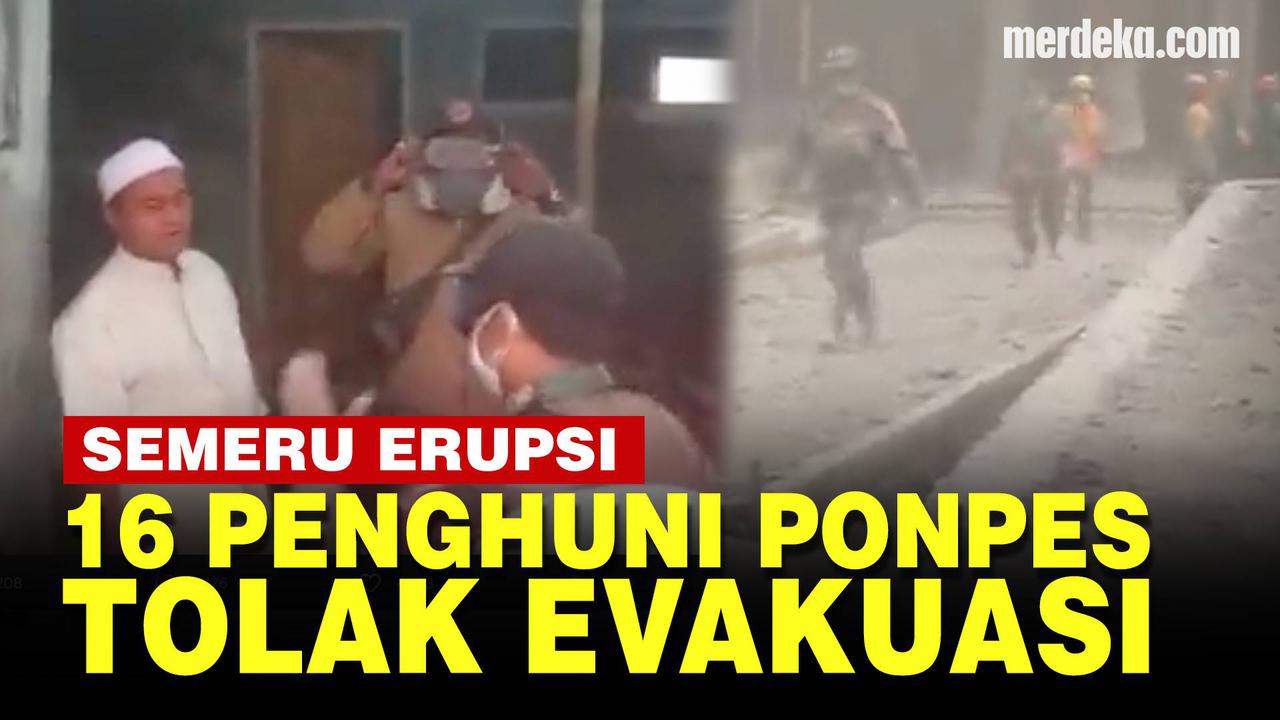 VIDEO: Viral, Seorang Pengurus Ponpes dan 15 Santri Tolak Evakuasi Saat Semeru Erupsi