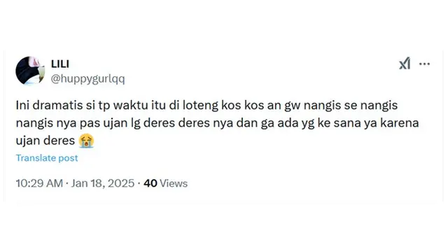6 Cerita Netizen ketika Nangis Sendirian,