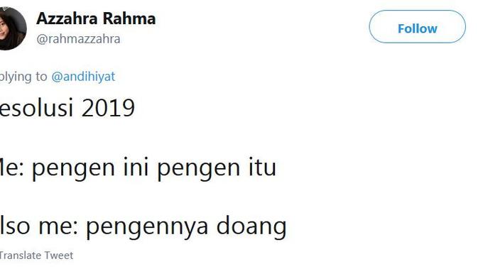 resolusi 2019 ala warganet (foto: twitter)