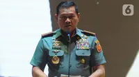 Panglima TNI Laksamana Yudo Margono mengungkapkan alasan mengapa buku tersebut diluncurkan di Perpusnas. "Sengaja ini kita launching di Perpustakaan Nasional karena di Perpustakaan Nasional ada 1,5 juta buku di sini, dan di antaranya nanti buku ini juga akan menjadi kekayaan kita di Perpusnas," kata Yudo.  (merdeka.com/imam buhori)