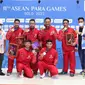 Tim Para Badminton beregu putra meraih medali emas pada hari pertama. Indonesia unggul dari Thailand dan Vietnam [Foto Doc: INASPOC]