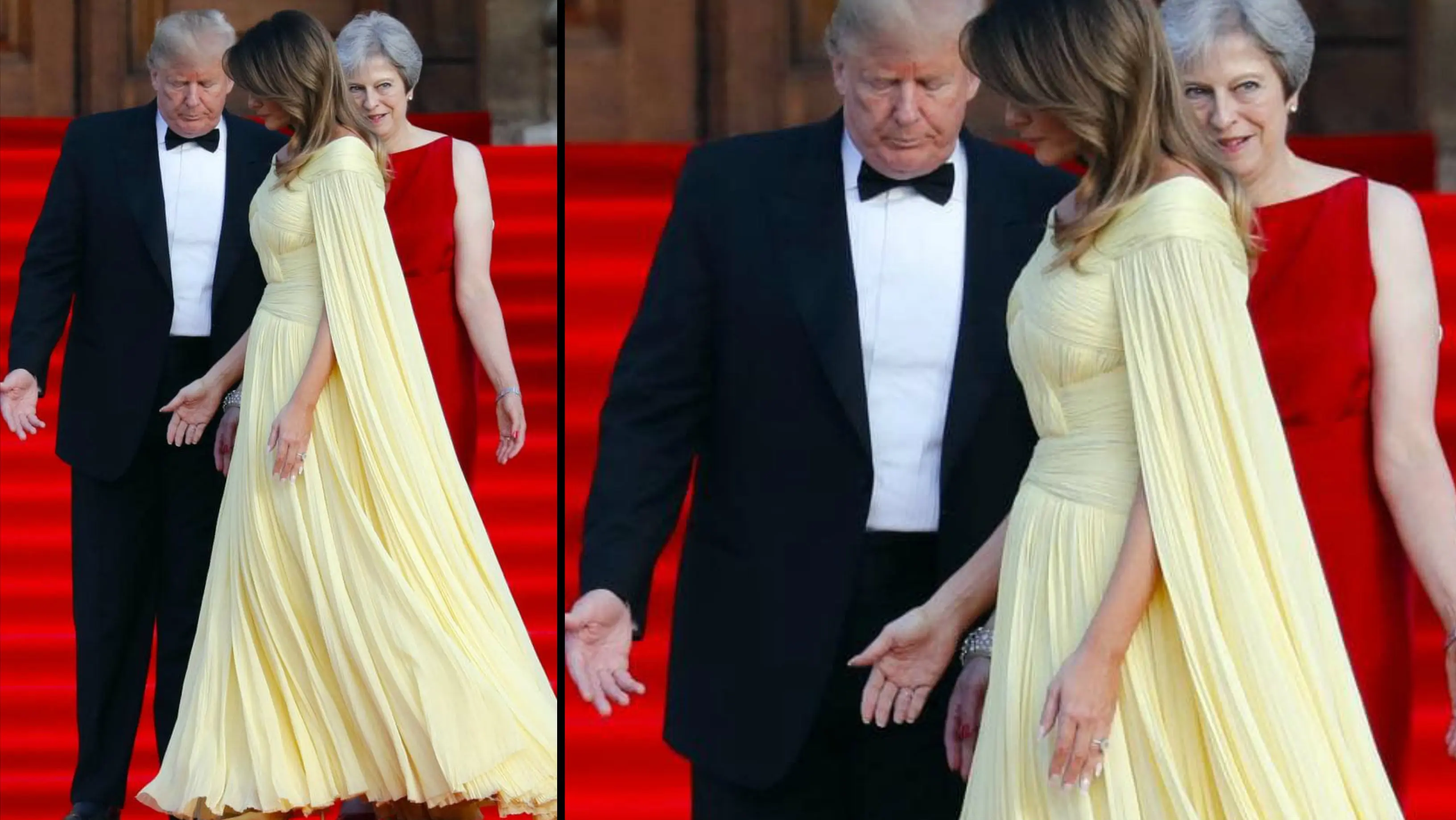 Melania Trump mengenakan gaun kuning dan disebut mirip putri Disney di film Beauty and the Beast. (AP)