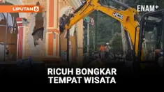 RICUH RATUSAN WARGA GERUDUK TEMPAT WISATA HIBISC FANTASY YANG DIANGGAP JADI PENYEBAB BANJIR