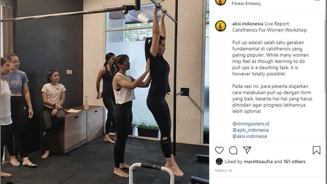 Olahraga kalistenik juga cocok dilakukan oleh kaum wanita (instagram.com/aksi.indonesia)