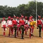 Calon Paskibraka Nasional 2019 melakukan latihan gabungan pertama dengan Pasukan Pengamanan Presiden (Paspampres). (Foto: Liputan6.com/Ratu Annisaa Suryasumirat).