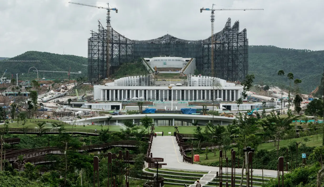 Foto menunjukkan Istana Kepresidenan Indonesia di Ibu Kota Nusantara, Penajam Paser Utara, Kalimantan Timur, pada tanggal 11 Juli 2024. (Yasuyoshi CHIBA/AFP)