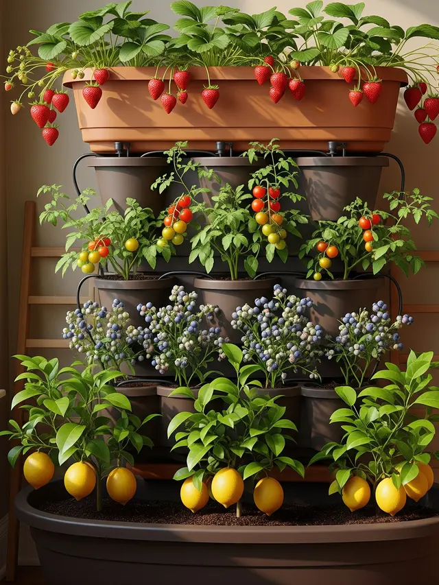 Kebun Buah Vertikal di Rumah (Image by Gemini AI)