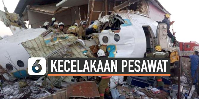 VIDEO: Pesawat Berisi 100 Penumpang Jatuh di Kazakhstan