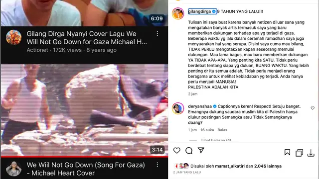 Reaksi Gilang Dirga Disebut Baru Memberikan Dukungan untuk Palestina, Bungkam Warganet dengan Video 9 Tahun Lalu