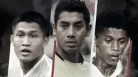 Daryono, Chroirul Huda dan Alfin Lestaluhu. (Bola.com/Dody Iryawan)