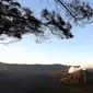Lanscape Gunung Bromo dari atas bukit Pananjakan II, Malang, Jawa Timur (29/7). Ratusan wisatawan berbagai daerah setiap harinya memadati kawasan Bromo untuk berwisata melihat terbitnya matahari dan juga kawah Gunung Bromo. (Liputan6.com/Johan Tallo)