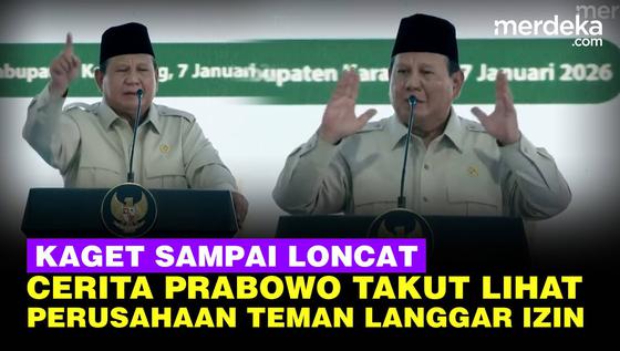 Prabowo Kaget sampai Loncat di Podium, Ngaku Takut Lihat Nama Perusahaan Teman Langgar Izin