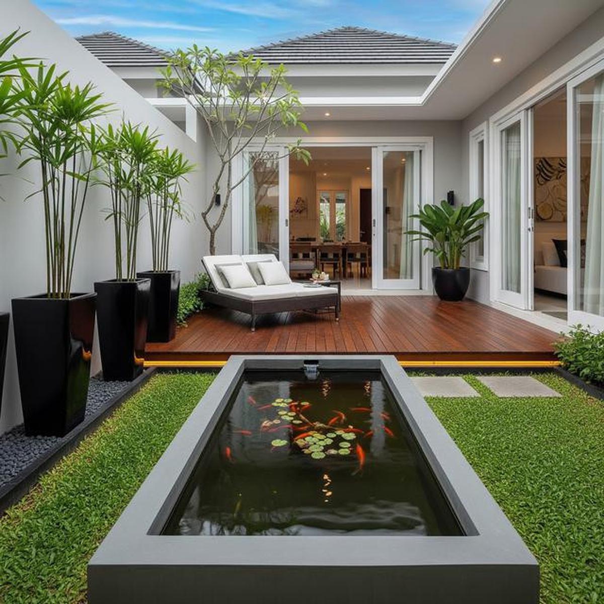 7 Inspirasi Halaman Belakang Rumah Kecil Tapi Mewah untuk Pelihara Ikan Mas Koki