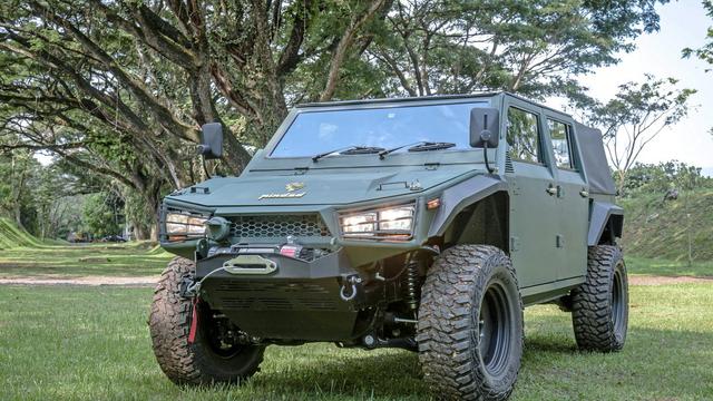 Maung Pindad, kendaraan taktis ringan 4x4 produksi PT Pindad (Persero) yang bakal jadi kendaraan operasional para menteri Kabinet Merah Putih.