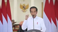 Presiden Joko Widodo atau Jokowi menyampaikan pidato virtual saat menutup Sinode Godang HKBP ke-66 pada 27 Oktober 2022. (Foto: tangkapan layar Biro Pers, Media dan Informasi Sekretariat Presiden)