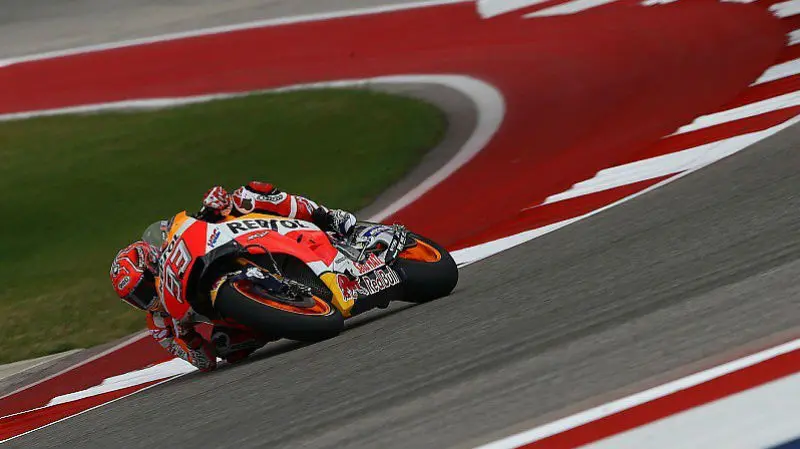 Pembalap Repsol Honda, Marc Marquez, menjadi yang tercepat pada kualifikasi MotoGP Austin di Circuit of the Americas. (Motorsport)