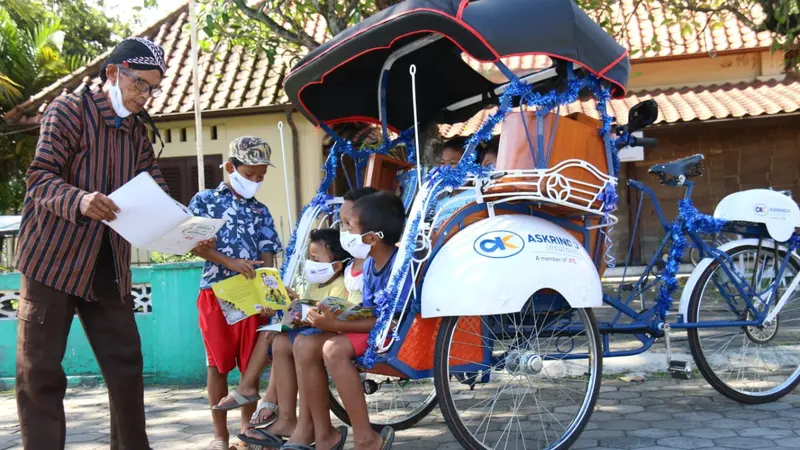 Becak listrik bantuan dari Askrindo untuk penggiat literasi di Yogyakarta