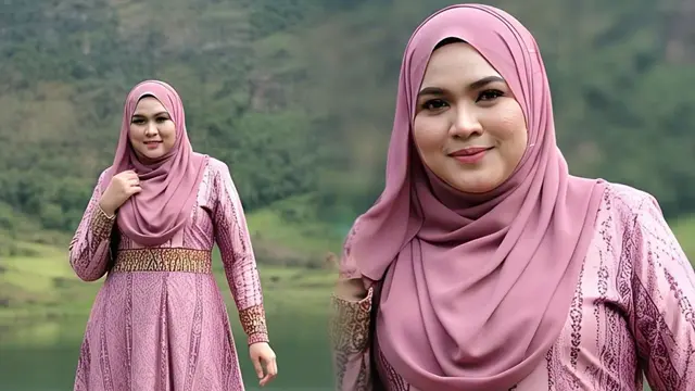 Gamis A-Line untuk Wanita Gemuk dengan Kerutan di Pinggang/Nurul Diva Kautsar via Meta AI
