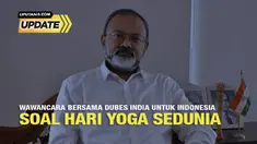 Duta Besar India untuk Indonesia, Manoj Kumar Bharti bercerita mengenai hari yoga sedunia.