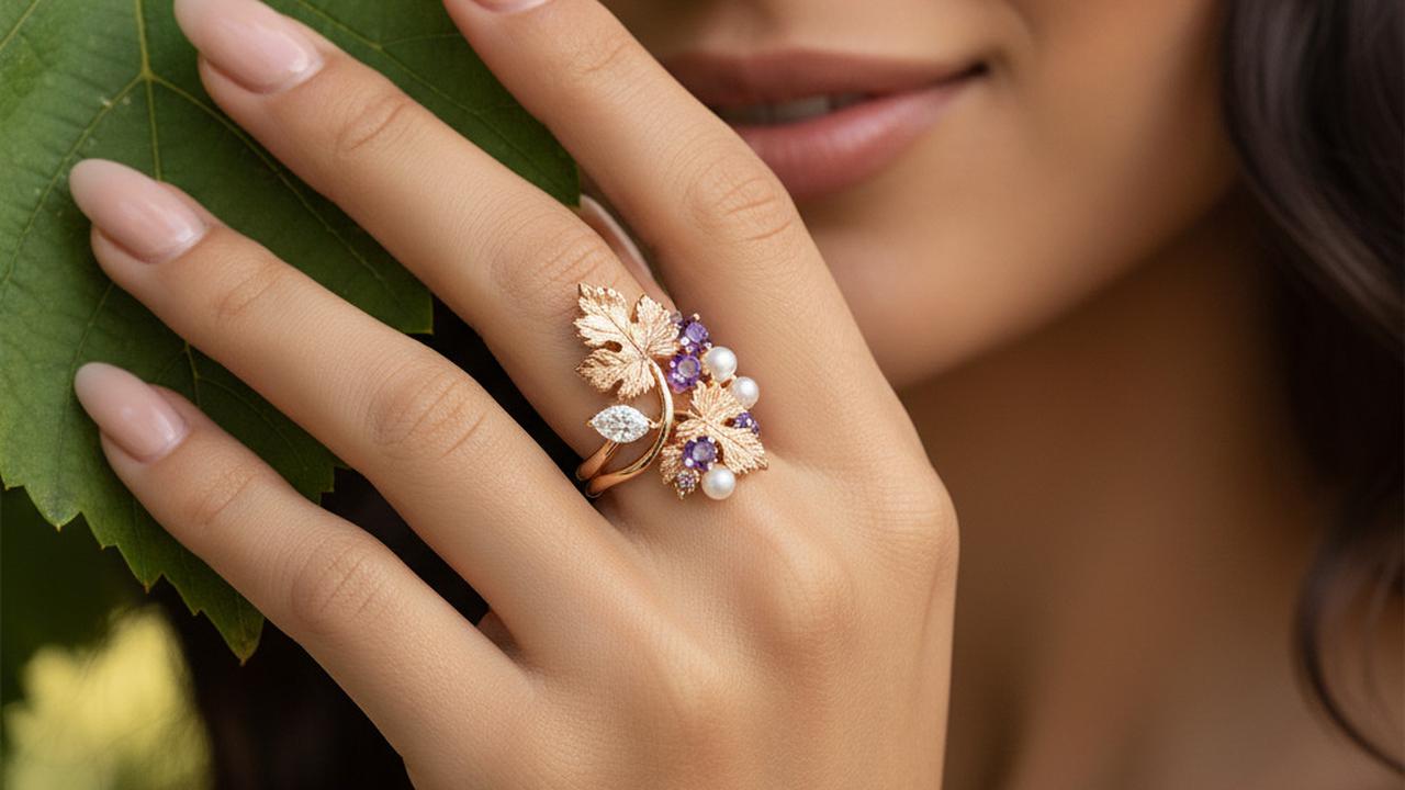 7 Inspirasi Cincin Model Daun Anggur yang Anggun dan Unik, Wajib Masuk Koleksi Perhiasan di 2025