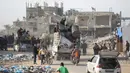 Kesepakatan gencatan senjata antara Israel dan kelompok militan Palestina, Hamas, disambut meriah oleh ribuan pengungsi Palestina yang selama ini hidup berpindah-pindah. (Eyad BABA/AFP)