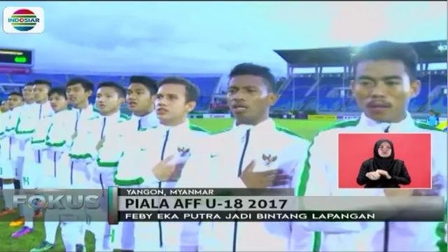 Feby Eka Putra yang di posisi gelandang tengah bermain cemerlang dengan mencetak tiga gol atau hattrick.