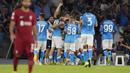 Berkat hasil ini, Napoli untuk sementara berhak memuncaki klasemen Grup A dengan poin 3, sedangkan Liverpool terpuruk di dasar klasemen Liga Champions. (AP/Andrew Medichini)