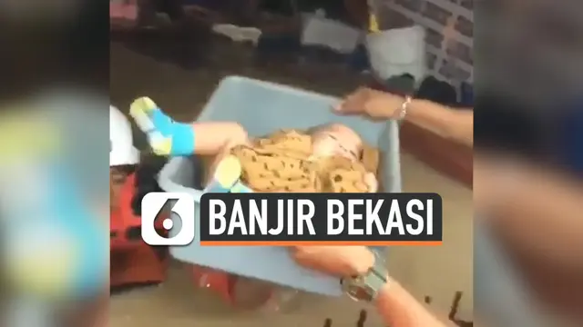VIDEO: Detik-detik Evakuasi Bayi Terjebak Banjir