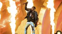 Penampilan Travis Scott di Astroworld Music Festival. (Amy Harris/Invision/AP)