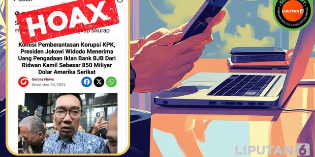 Cek Fakta: Hoaks Artikel Jokowi Terima Uang Pengadaan Iklan Bank BJB 850 Miliar Dolar AS dari Ridwan Kamil