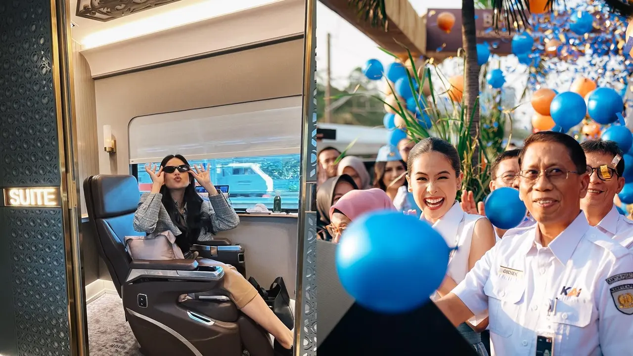 Maudy Ayunda Naik Kereta Suite Class Kompartemen