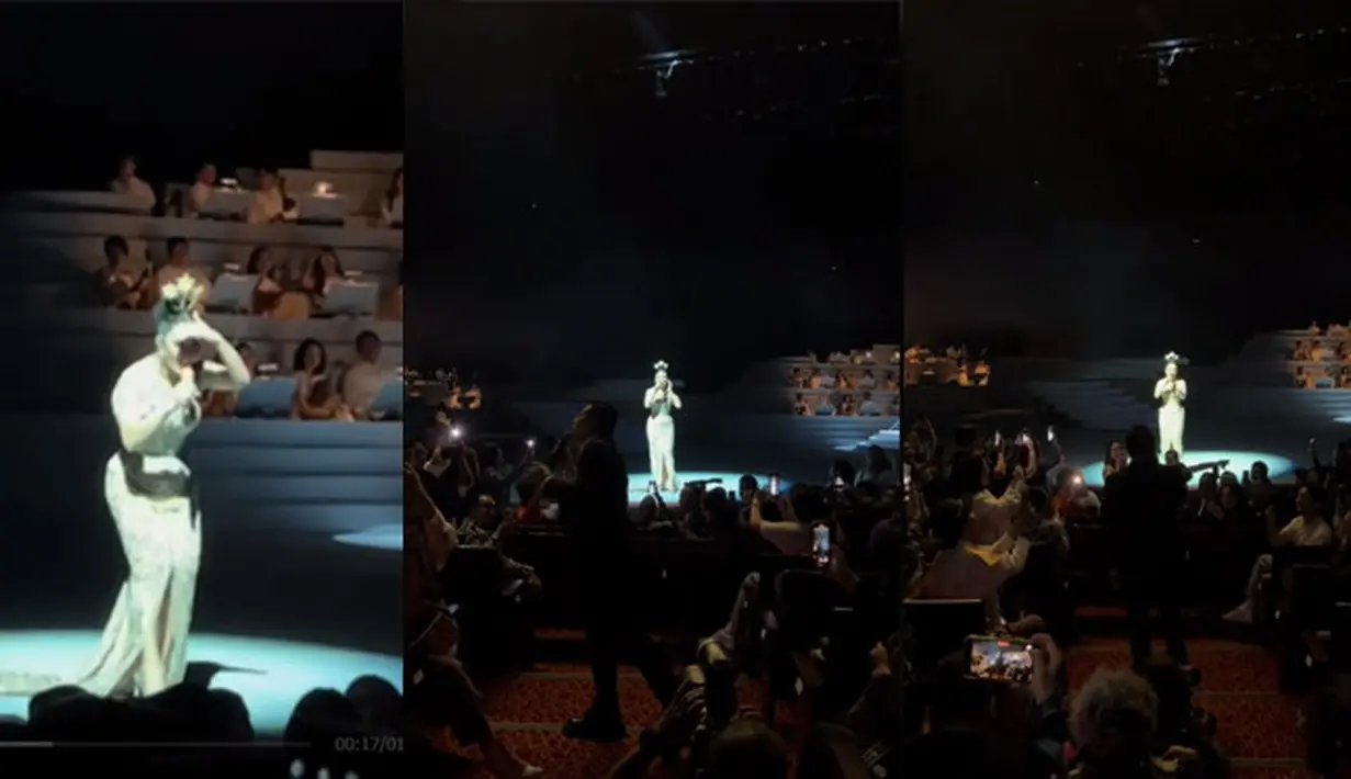 <p>Anang yang berada di barisa penonton lantas berduet melanjutkan lagu Cinta yang dibawakan KD. Potret KD duet dengan Aurel Hermansyah dan Baby Ameena. [TikTok/attahalilintar]</p>