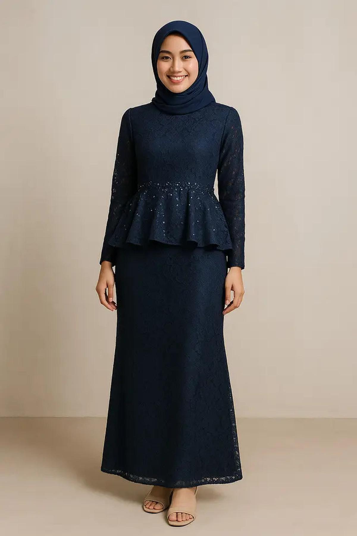 10 Model Long Dress Brokat Kombinasi Payet Terbaru, Stylish untuk Wanita Muda