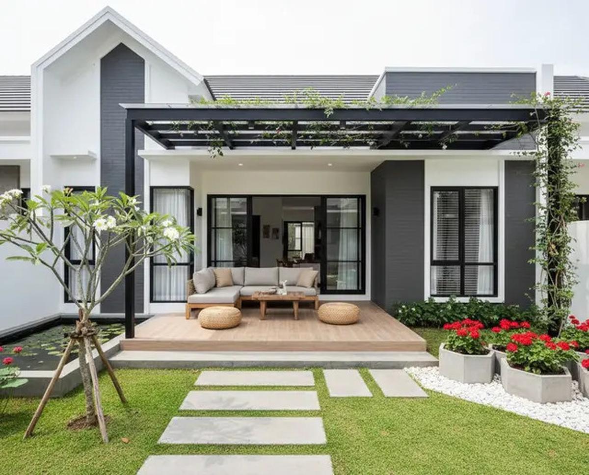 7 Model Rumah 1 Lantai dengan Teras Luas dan Taman Kecil, Nyaman untuk Bersantai dan Ramah Keluarga