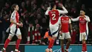 Gol Ethan Nwaneri pada masa tambahan waktu (90+3) menutup pesta gol Arsenal saat menjamu Manchester City. (Glyn KIRK/AFP)