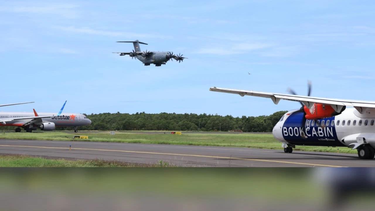 FOTO: Koopsudnas Uji Sistem Pendaratan Airbus A400M di Bali