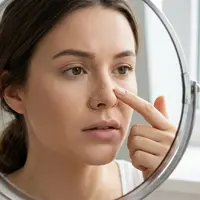 Makeup Menggumpal di Area Hidung. (AI Generated)