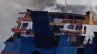 KMP Bontang Ekspress Terbakar di Perairan Ketapang