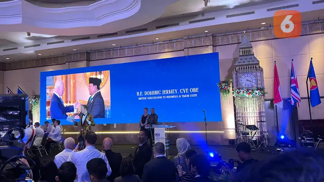 Duta Besar (Dubes) Inggris untuk Indonesia Dominic Jermey dalam perayaan Pesta Ulang Tahun Raja Charles III, Rabu (25/6/2025). (Liputan6.com/Tanti Yulianingsih)