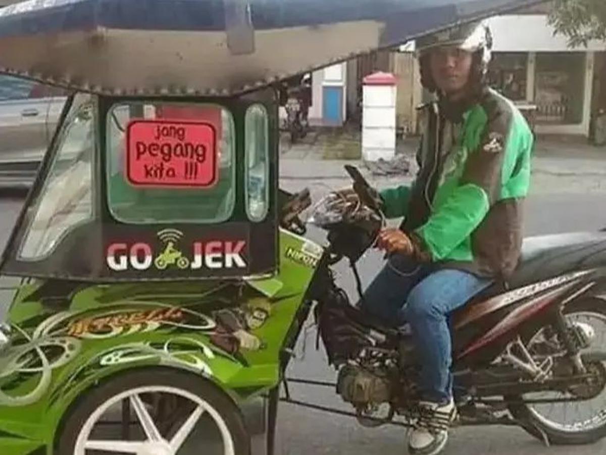 9. Kombinasi antara Becak dan Ojol