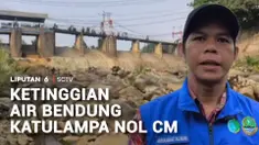Dampak musim kemarau, debit air Bendung Katulampa, Bogor, masuk titik terendah hingga nol sentimeter. Akibatnya pasokan saluran irigasi dan volume air PDAM menyusut tajam.