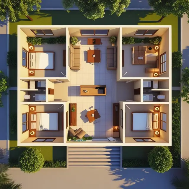 Denah Rumah Sederhana 3 Kamar
