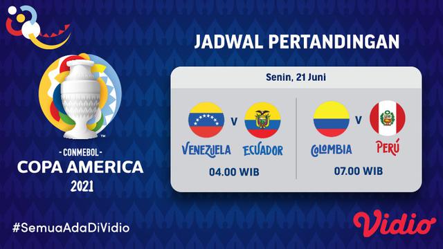 Link Live Streaming Pertandingan Copa America 2021 di Vidio, Senin 21 Juni