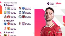 Jadwal big match Liga Inggris: Liverpool vs Manchester United pada matchweek ke 20 di Vidio. (sum. doc. vidio.com)