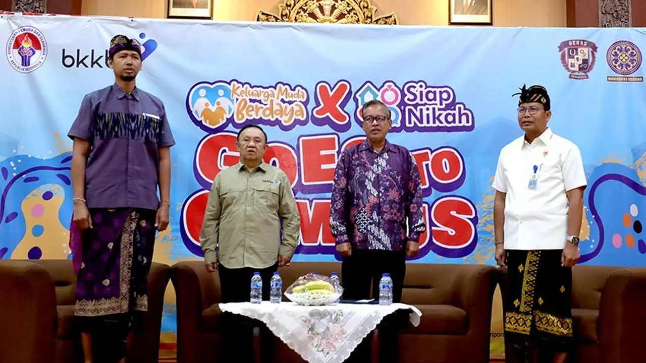 Kemenpora RI berkolaborasi dengan BKKBN mengelar kegiatan Keluarga Muda Berdaya X Siap Nikah Goes to Campus di Gedung BH, Fakultas Ekonomi dan Bisnis Universitas Udayana Denpasar, Bali, Kamis (19/9) (Istimewa)