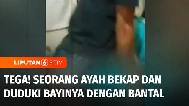 Seorang ayah di Kota Medan, Sumatra Utara, tega membekap dan menduduki bayinya sendiri dengan bantal, hingga menangis histeris. Aksi keji sang ayah ini viral di media sosial.
