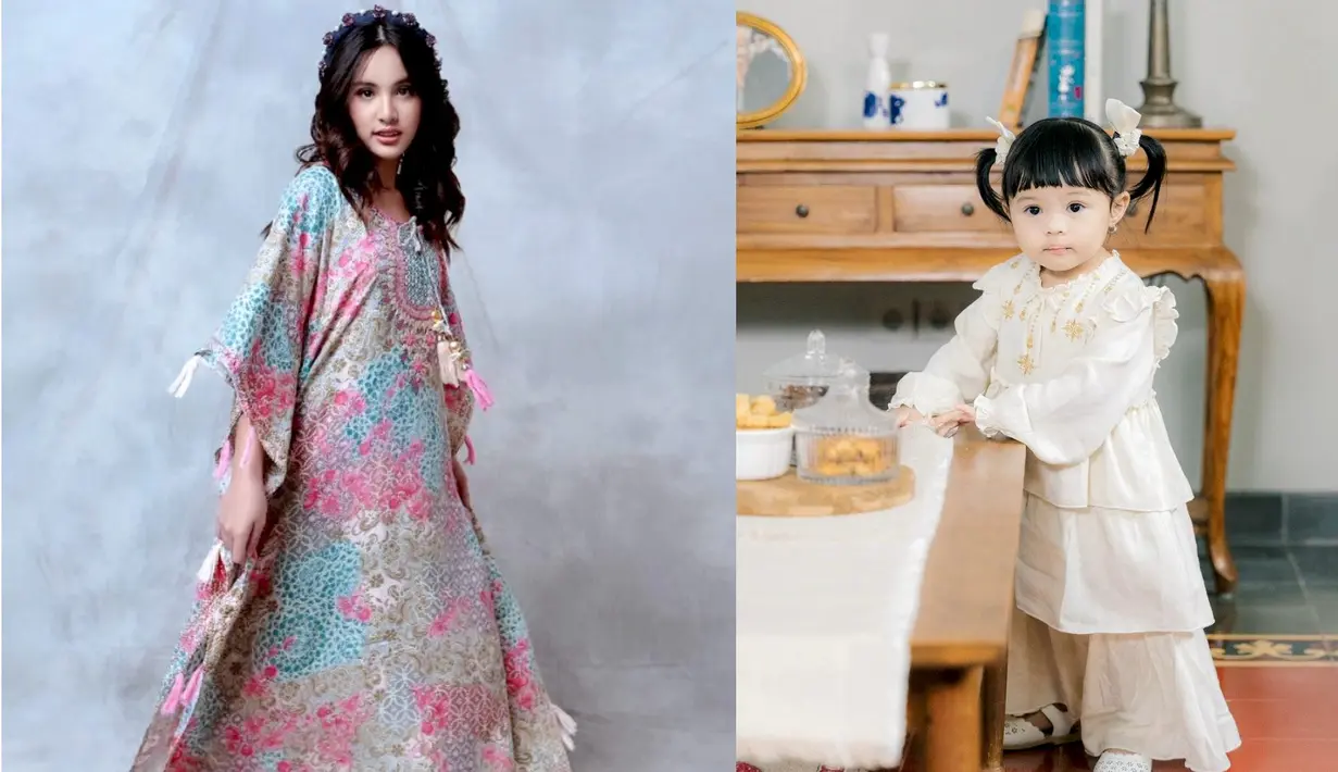 <p>Bakat modelling sang mama sepertinya menuruni Mikhayla Bakrie. Saat menjadi model brand @tre_studio, Mikhayla tampak begitu menawan dibalut kaftan nuansa pink-biru pastel. [@tre_studio]</p>